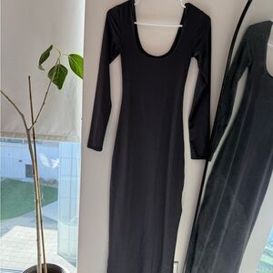 Urban Planet Classic Dark Grey Long Sleeve Maxi Dress